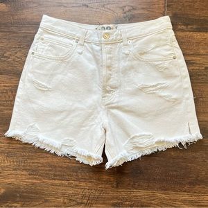 Free People x We the Free - Makai Distressed High Rise Cutoff Denim Shorts
